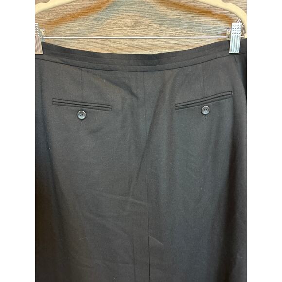 Talbots | Black 99% Wool 1% Lycra A Line Midi Skirt | 14 - Picture 8 of 16